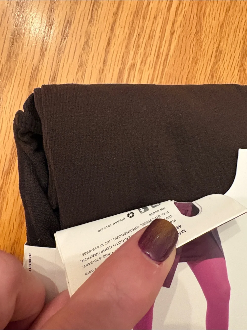 HUE Opaque Control Top Tights in Espresso Brown